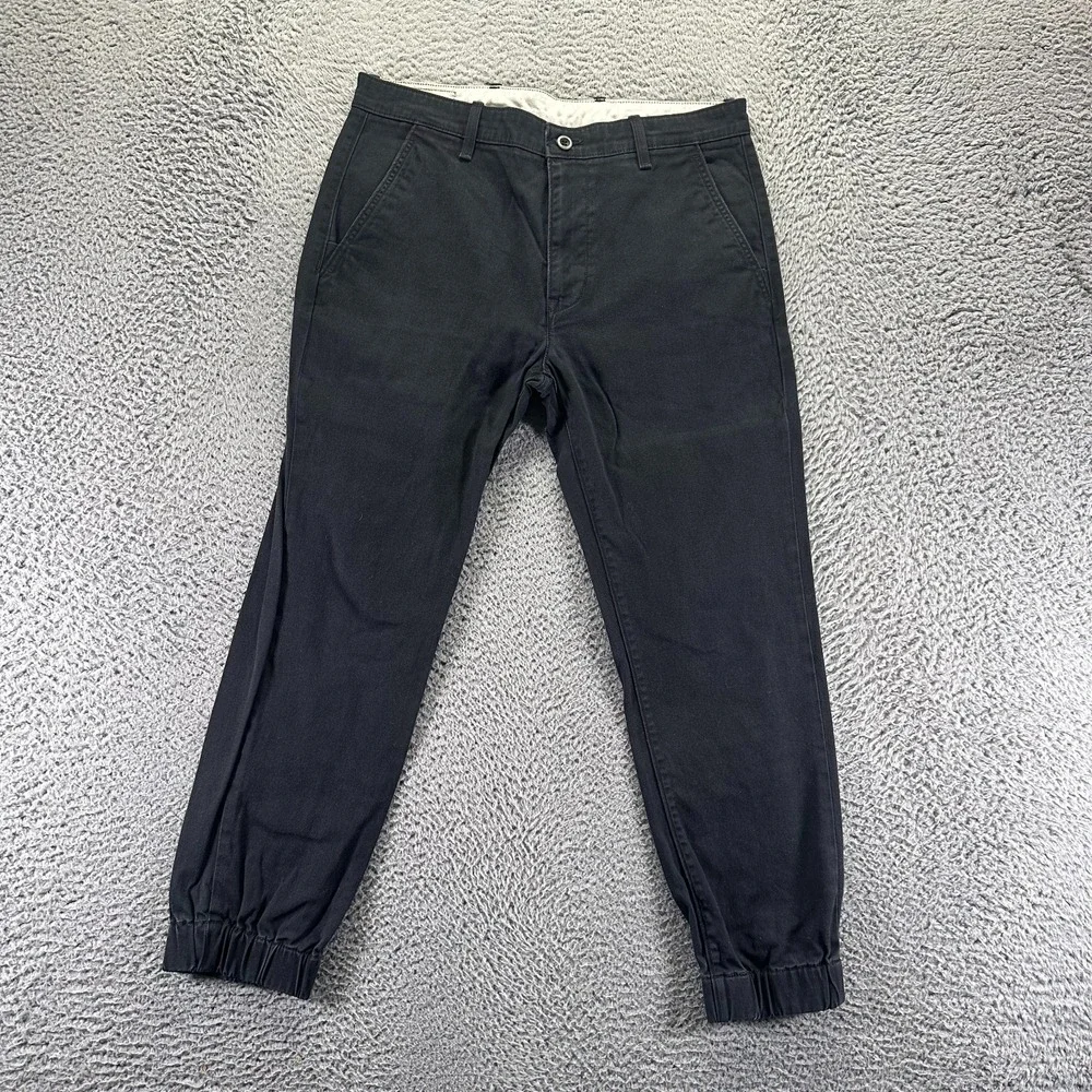 Levi's Pant Mens 33x27 Black Cotton Jogger Tapered Leg Travel‎ Workwear Stretch